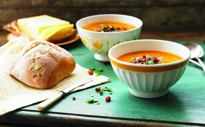 butternut squash pancetta soup warm and comforting