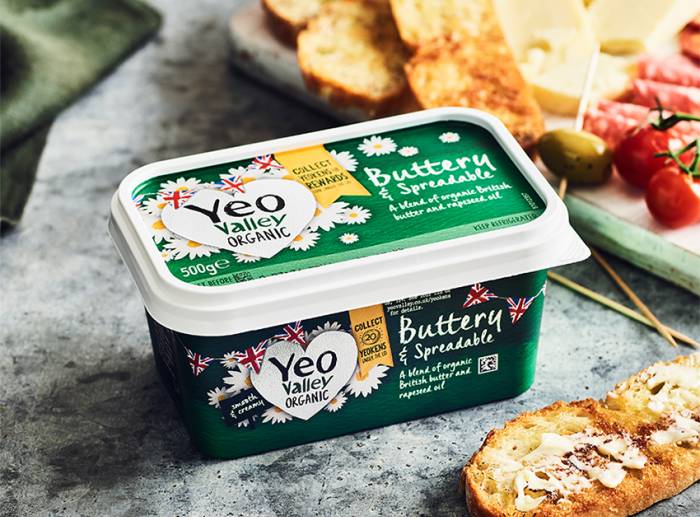 Yeo Valley Organic Spreadable Butter tub is recyclable