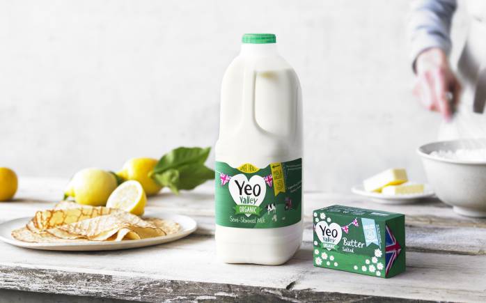 Yeo Valley organic milk and butter used to make pancakes
