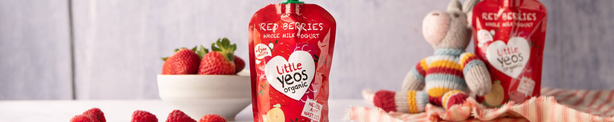 Yeo Valley Organic Red Berry children's yogurt pouch