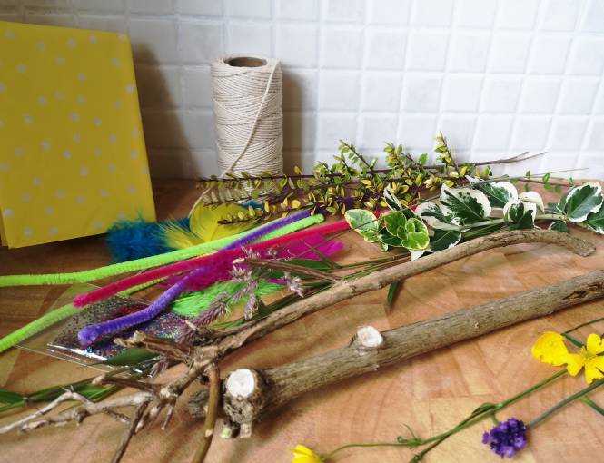 Make a Nature wand from things found in your garden
