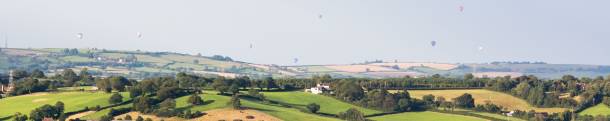 Yeo Valley Farms View with Hot Air Balloons