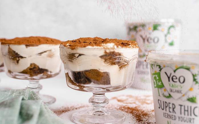 Healthier Tiramisu made with Yeo Valley Organic Super Thick yogurt
