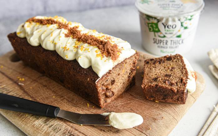 Yeo Valley Organic Super Thick is a great topping for this pumpkin cake