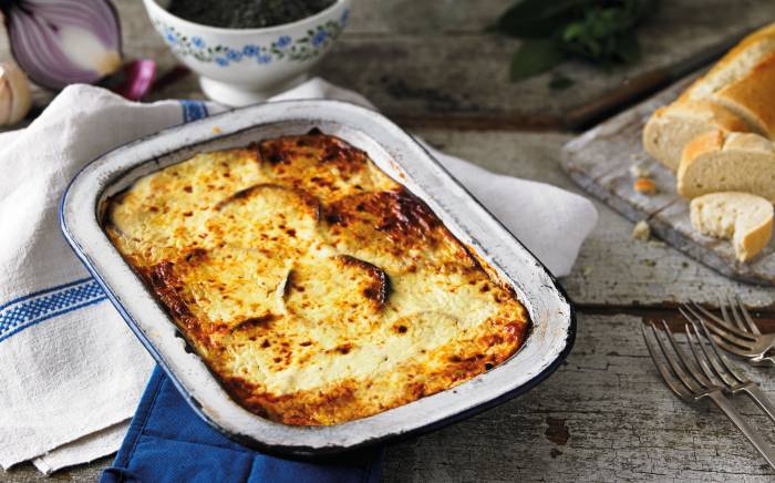 Veggie Moussage made with Aubergine and baked in the oven